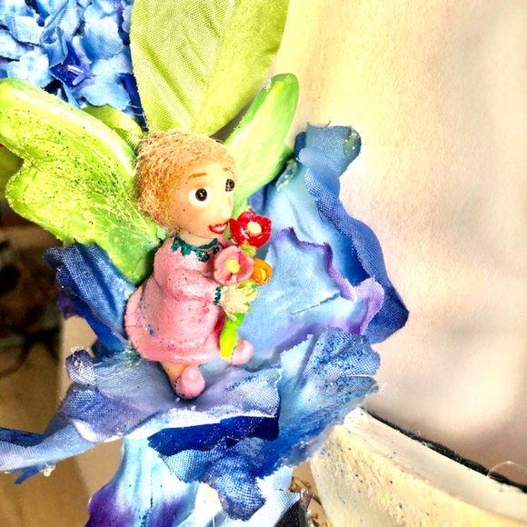 New Magical Fairy Wreath Fairy and Glow In The Dark Moon Made By Me! - Picture 5 of 7